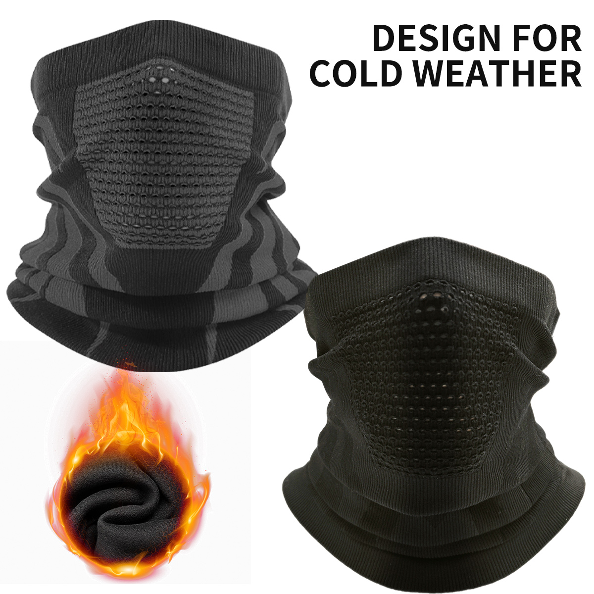Neck Gaiter Fleece - 冬用ネックウォーマー ゲイター 暖かいポーラーフリース バラクラバ ユニセックス フルフェイスマスク