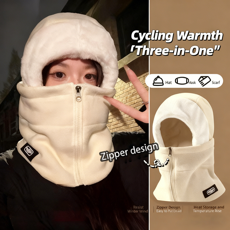 Balaclava Ski Mask - 冬暖かいバラクラバ帽子一体型帽子耳保護防風厚いオートバイ乗馬スキーヘルメットカバー屋外スポーツマスク