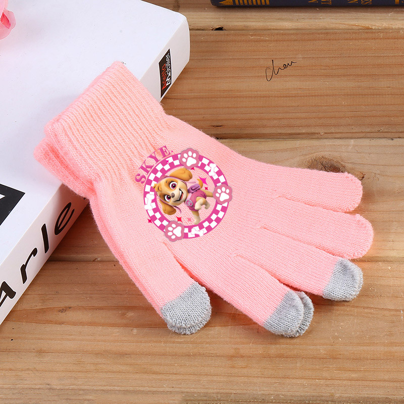 Touch Screen Gloves - 2025 パウパトロール手袋漫画クリスマスチェイススカイプリントタッチスクリーン手袋かわいい冬屋外サーマルアクセサリークリスマスギフト