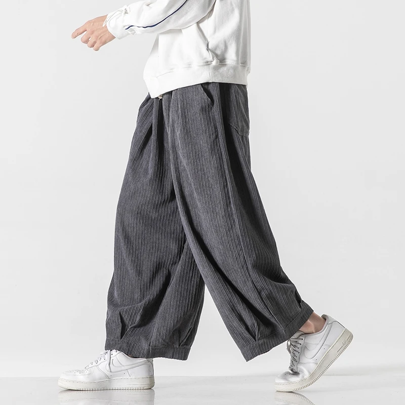 Corduroy Pant Warm - メンズ厚手コーデュロイパンツ,原宿,ワイドレッグ,ゆったりとしたパンツ,暖かい,日本のファッション,大きいサイズ,5xl,秋,冬