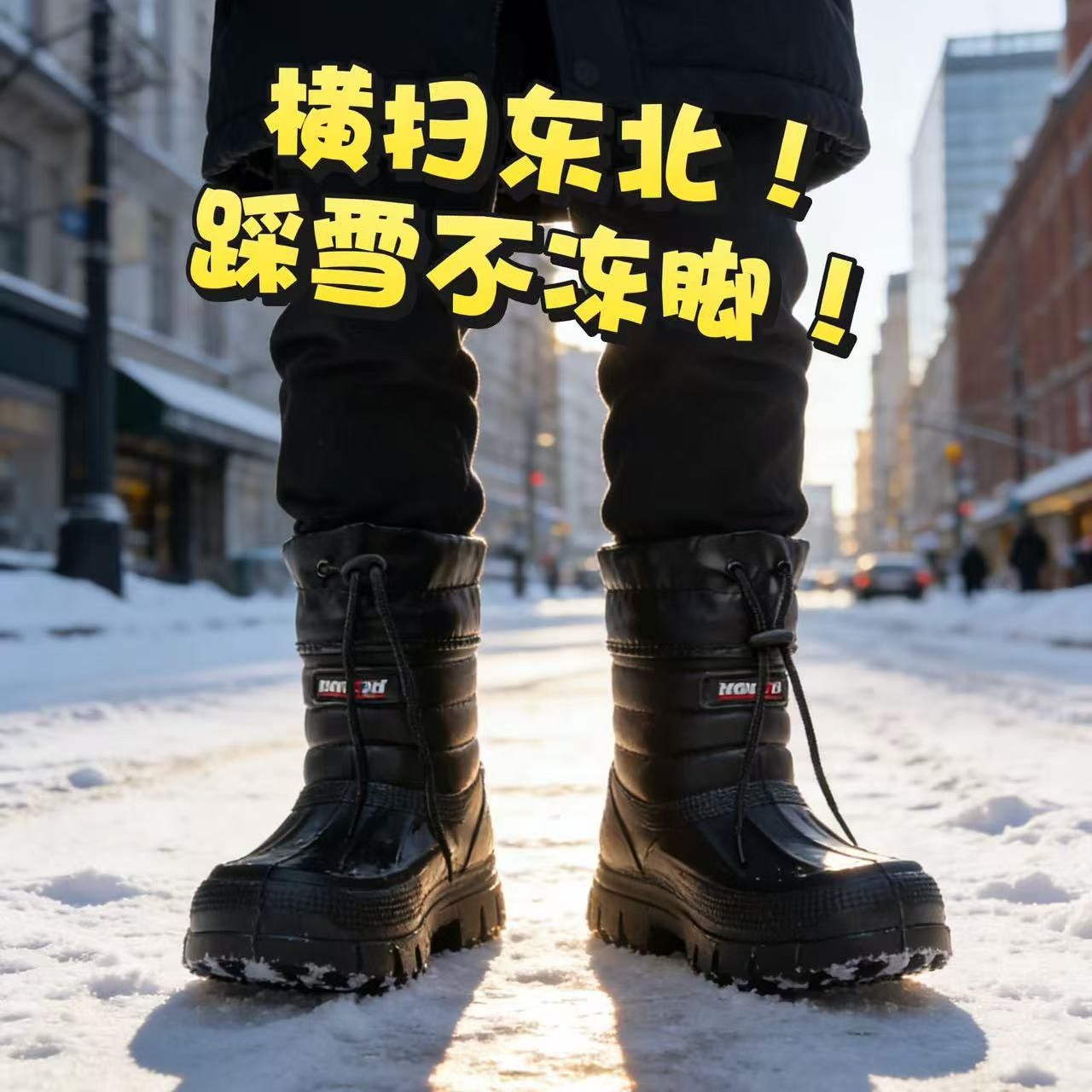 Waterproof Winter Boot - メンズスノーブーツ、新作ベルベット暖かい防水厚底アウトドア滑り止め耐摩耗性高綿入り冬用シューズ