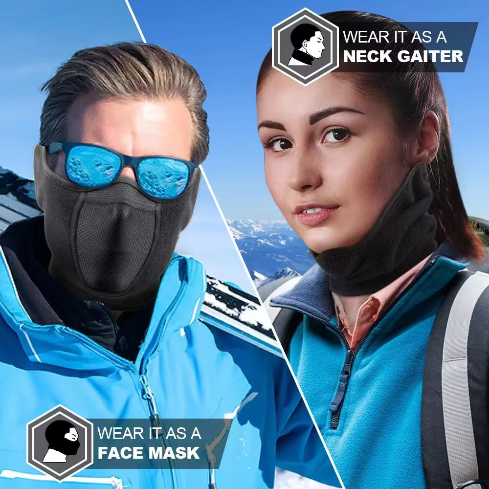 Fleece Ear Warmer Band - 寒い天候用ネックウォーマー耳カバーフリースサーマルスカーフマスクフェイスバンダナスキーサイクリングスポーツスノーボードハイキング男性女性冬