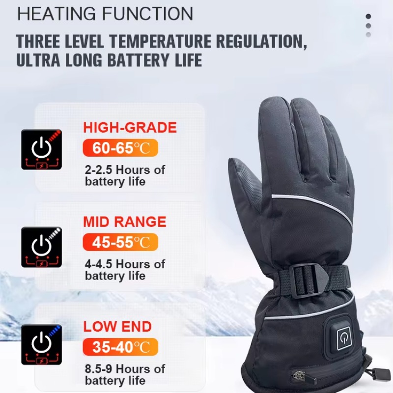 Touch Screen Gloves - スノーボードタッチスクリーン対応加熱ウィンターウォームヒーティングスキーグローブライナー電動加熱バイクグローブ