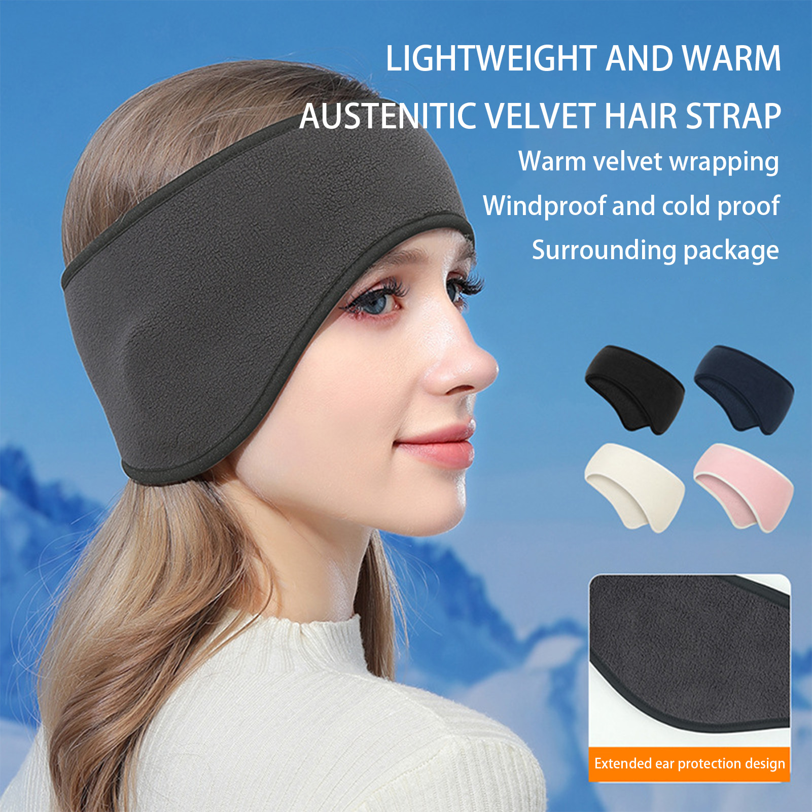 Fleece Ear Warmer Band - 軽量冬用フリースサーマルイヤーバンドカバーウォーマープラッシュヘッドバンドランニングサイクリング用防寒防風アウトドアスポーツ