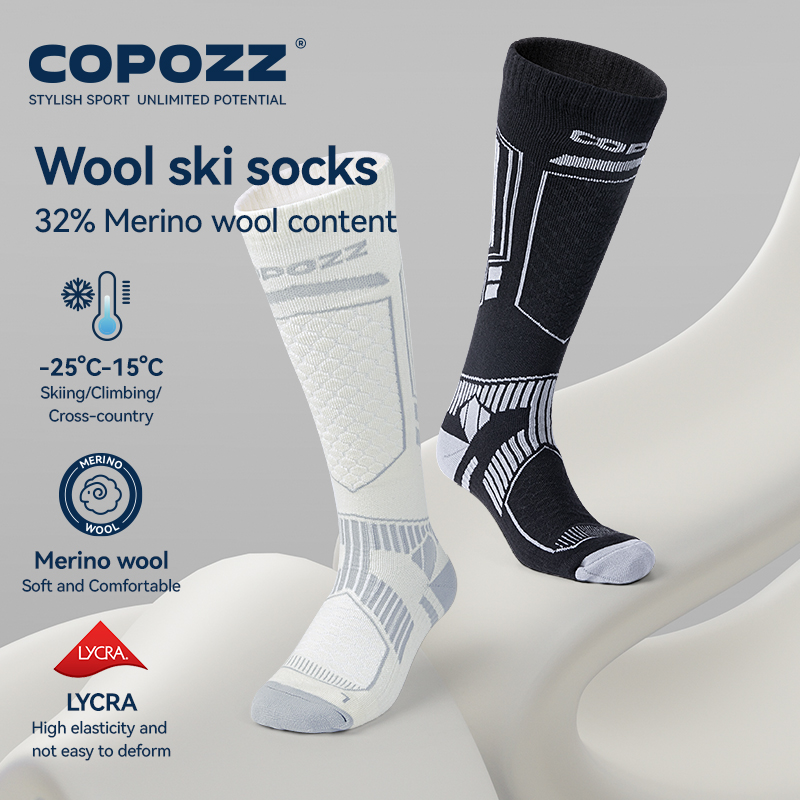 Thermal Sock Wool - COPOZZ 新しい冬のスキーソックス男性女性サーマルメリノウールロングスキーソックススノーボードサイクリングスキーサッカーソックス肥厚靴下