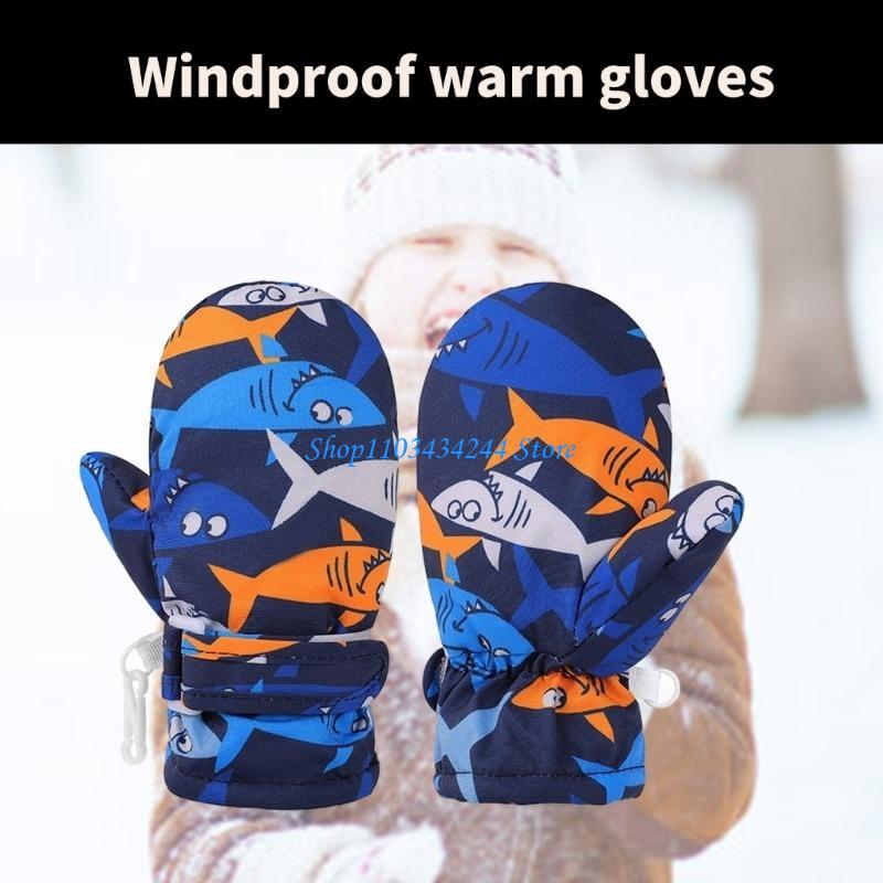 Snow Glove Insulated - ウィンタースポーツ用断熱子供用スノーグローブ 防水＆暖かいフリース裏地付きミトン スキー用の快適な着用感