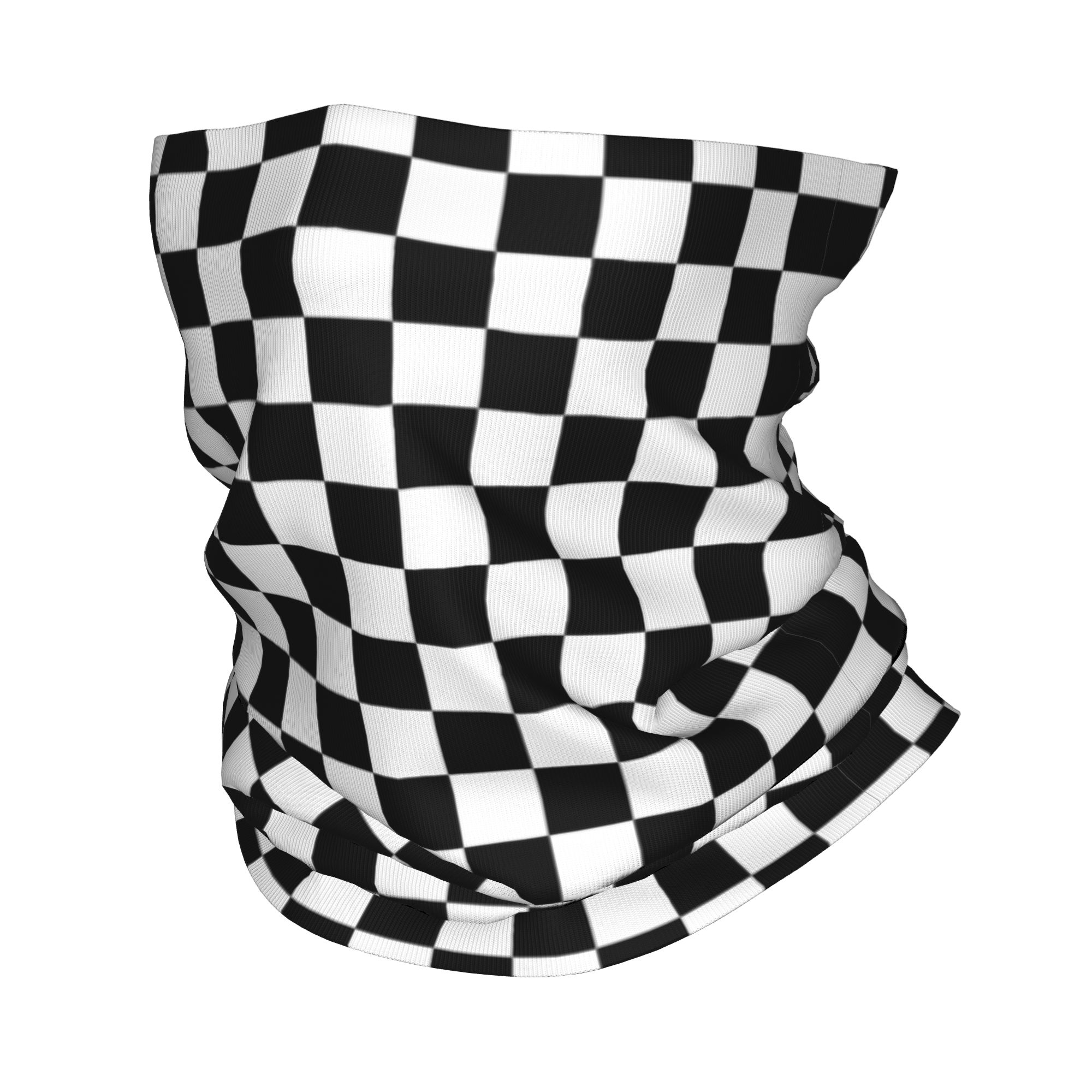 Neck Gaiter Fleece - カスタムレーシングチェック柄モーターネックゲイター男女兼用防風ウィンターバンダナスカーフサイクリング用