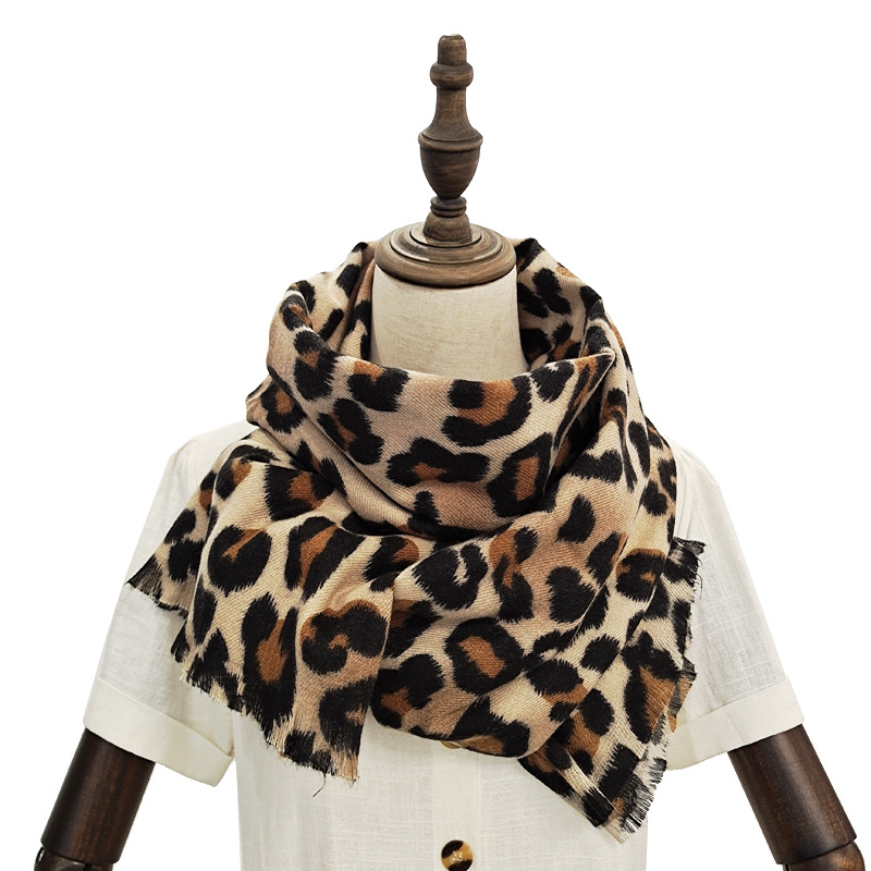 Cashmere Pashmina Wrap - 高級ブランド厚いカシミヤスカーフ女性のためのヒョウ柄ティペットパシュミナショールとラップデザイナー Bufanda Echarpe ブランケットストール
