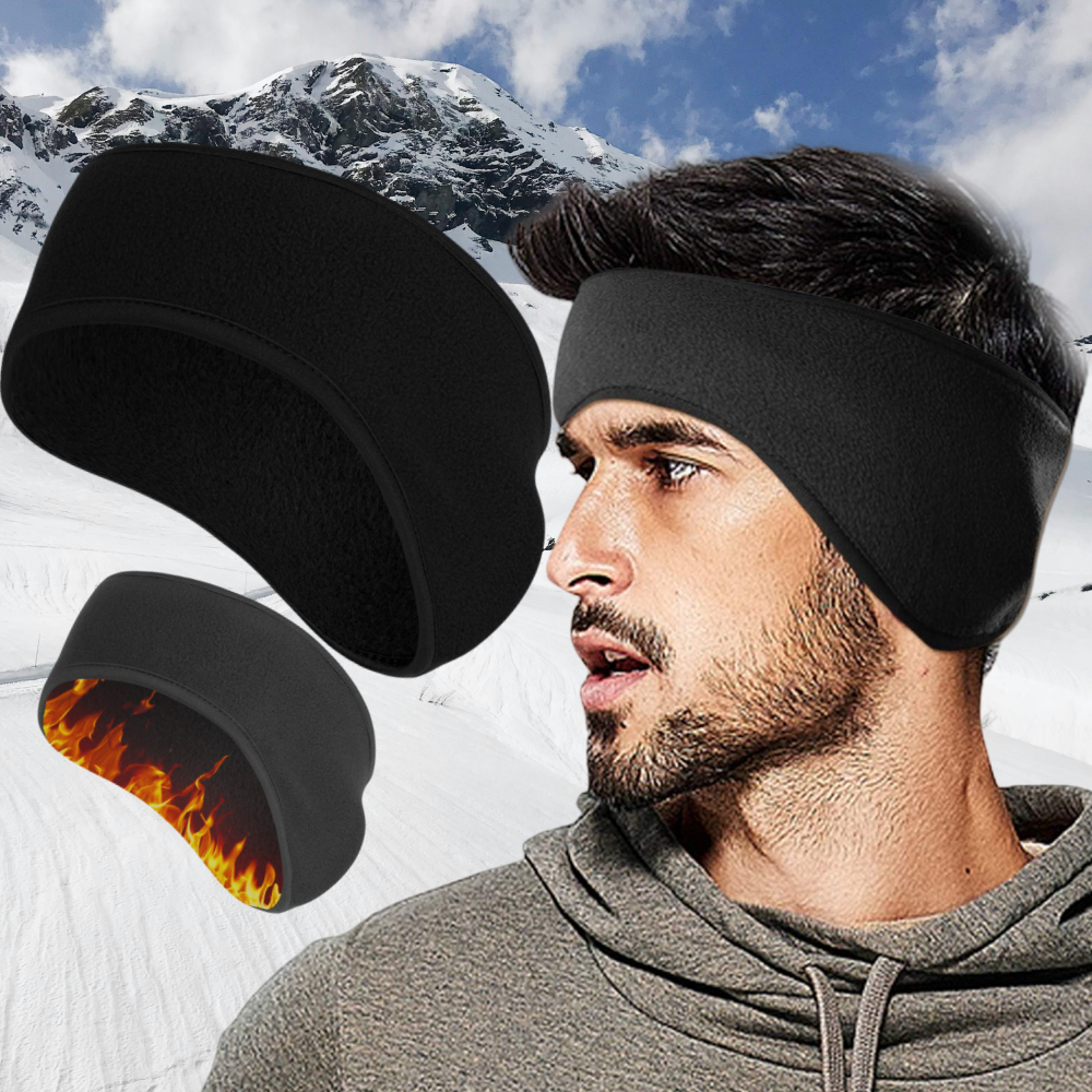 Winter Headband Fleece - 1 個フリースイヤーウォーマーマフユニセックス冬用ヘッドバンドアウトドアスポーツイヤーマフ暖かいヘッドバンドヘアバンド付きランニングスキー用