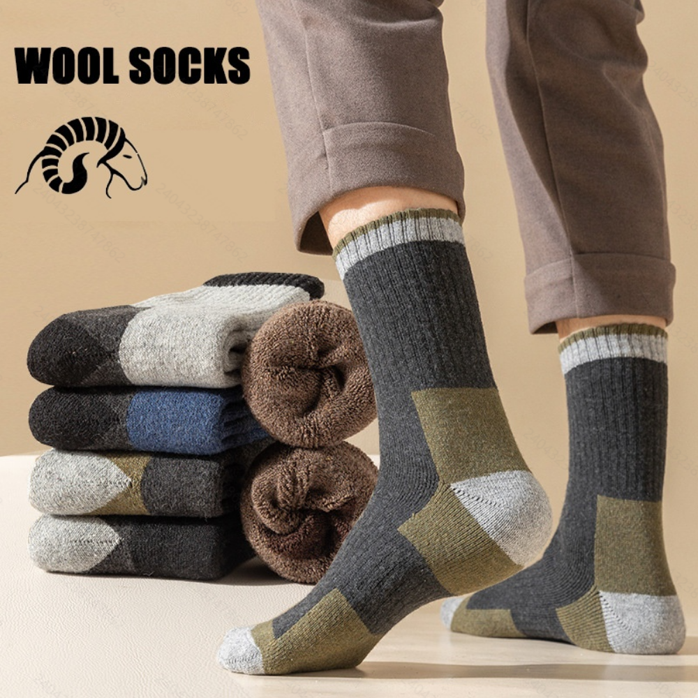 Thermal Sock Wool - 冬メリノウール靴下肥厚暖かい吸湿発散性ハイキングソックス男性女性熱通気性耐久性のあるサイクリングソックス