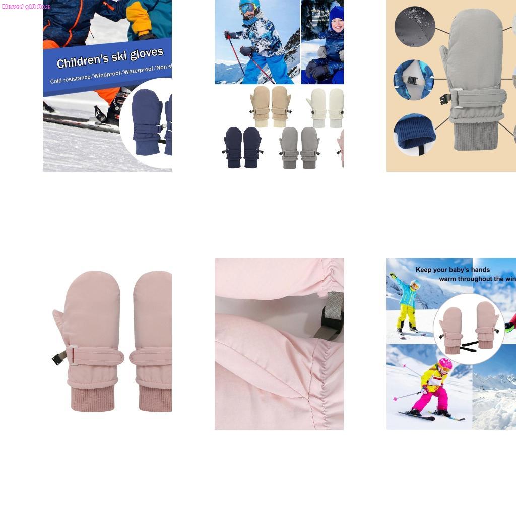 Snow Glove Insulated - D0JC スタイリッシュな防水スキーグローブ ベビーグローブ 紛失防止紐付き 男の子 女の子用
