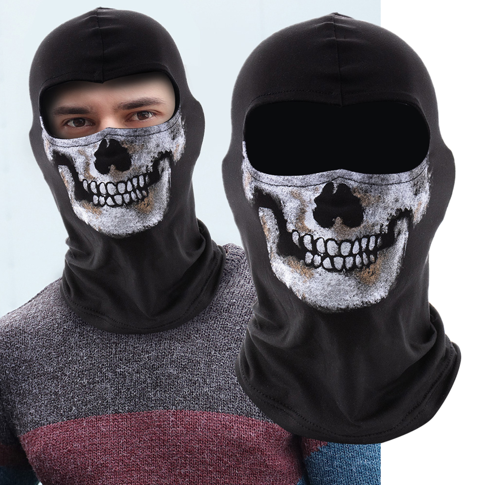 Balaclava Ski Mask - オートバイ自転車スキースカル目出し帽マスクコスプレ怖いゴーストフェイス戦争ゲームスケルトン乗馬屋外帽子防風マスク