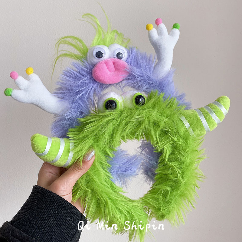 Winter Headband Fleece - 女性のための面白いぬいぐるみヘッドバンド、かわいいふわふわのヘアバンド、女の子のヘッドバンド、顔のためのスキンケアのヘッドバンド、コスプレヘアフープ
