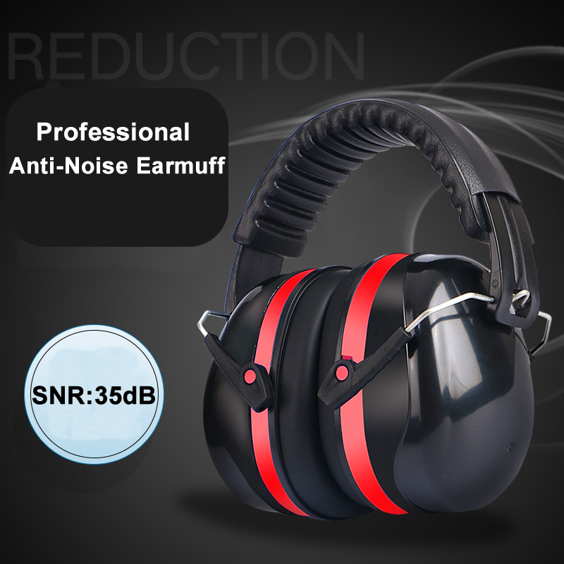 Earmuffs Foldable - アンチノイズヘッドイヤーマフ折りたたみ式イヤープロテクターSNR-35dB子供/大人用研究睡眠作業撮影聴覚安全保護