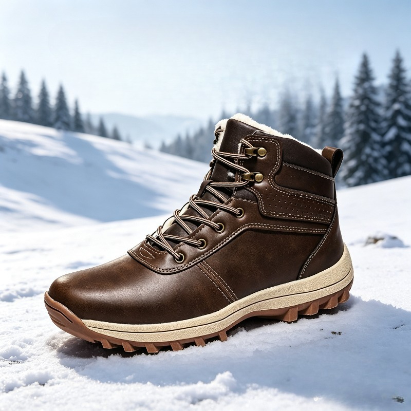 Waterproof Winter Boot - 超暖かいメンズウィンターブーツ、大きいサイズ、メンズファー付きプラッシュスノーブーツ、防水ウィンターシューズ、メンズハイカットアウトドアブーツシューズ
