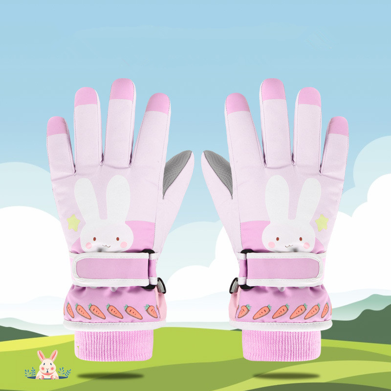 Snow Glove Insulated - キッズウィンタースノースキーグローブ、防水防寒断熱アウトドアスノーボードグローブ、幼児女の子用4-13歳