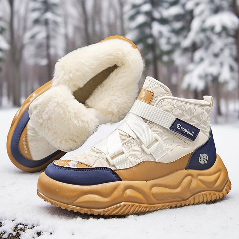 Waterproof Winter Boot - 新しい暖かくてファッショナブルなメンズブーツ、ハイカットで厚いベルベットコットンシューズ、屋外用滑り止めと防水のスノーブーツ