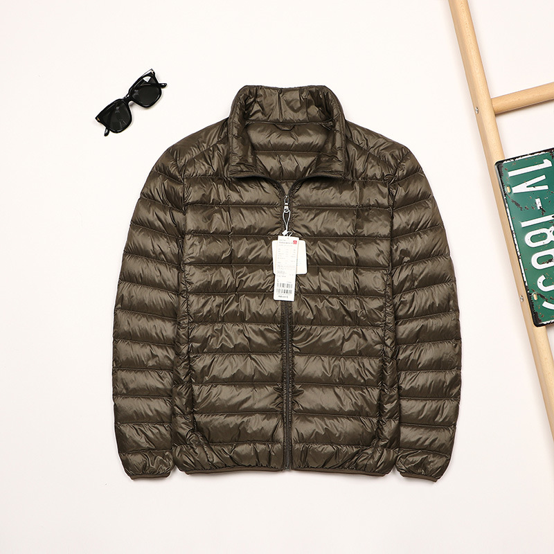 Down Jacket Packable - 秋冬新 2024 メンズ軽量ダウンジャケットスタンドカラープラスサイズユース超薄型ポータブルダウンショートコート