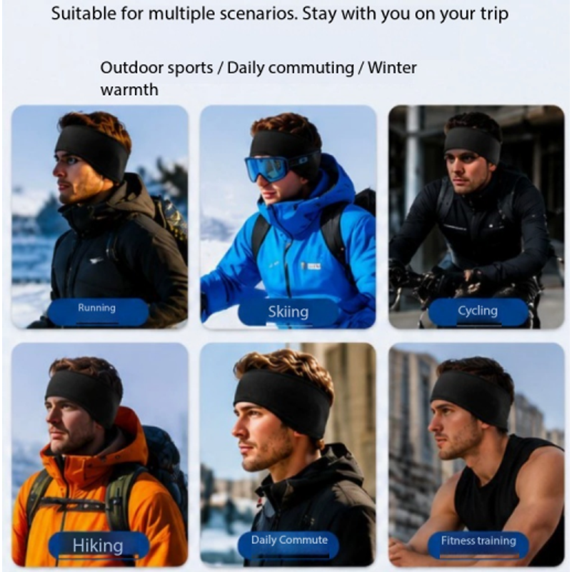 Winter Headband Fleece - 冬の屋外サイクリングヘッドバンドメンズ暖かいフリース防風耳カバーイヤーマフランニングスポーツ汗止めバンドサイクリングヘッドギア