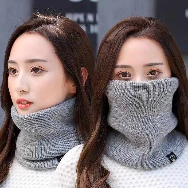 Neck Gaiter Fleece - ユニセックスフリース裏地付き厚手ネックゲートル 冬用アウトドアサイクリングフェイスカバー 多用途ニットネックウォーマー XKDWB01