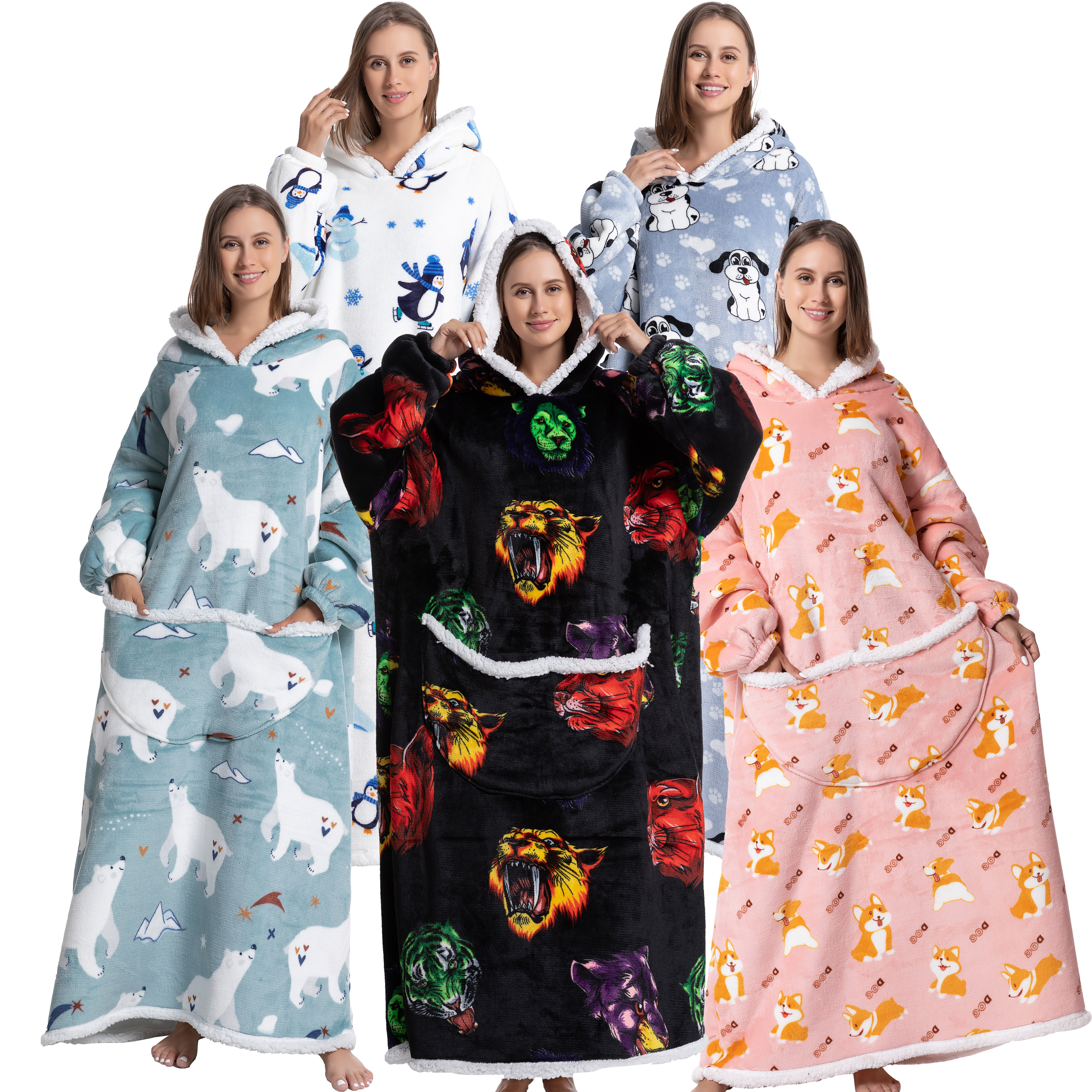 Sherpa Hoodie Fleece - 大人用の暖かく居心地の良いフランネルのフリースフーディ,サイズ1枚,ギフトに最適