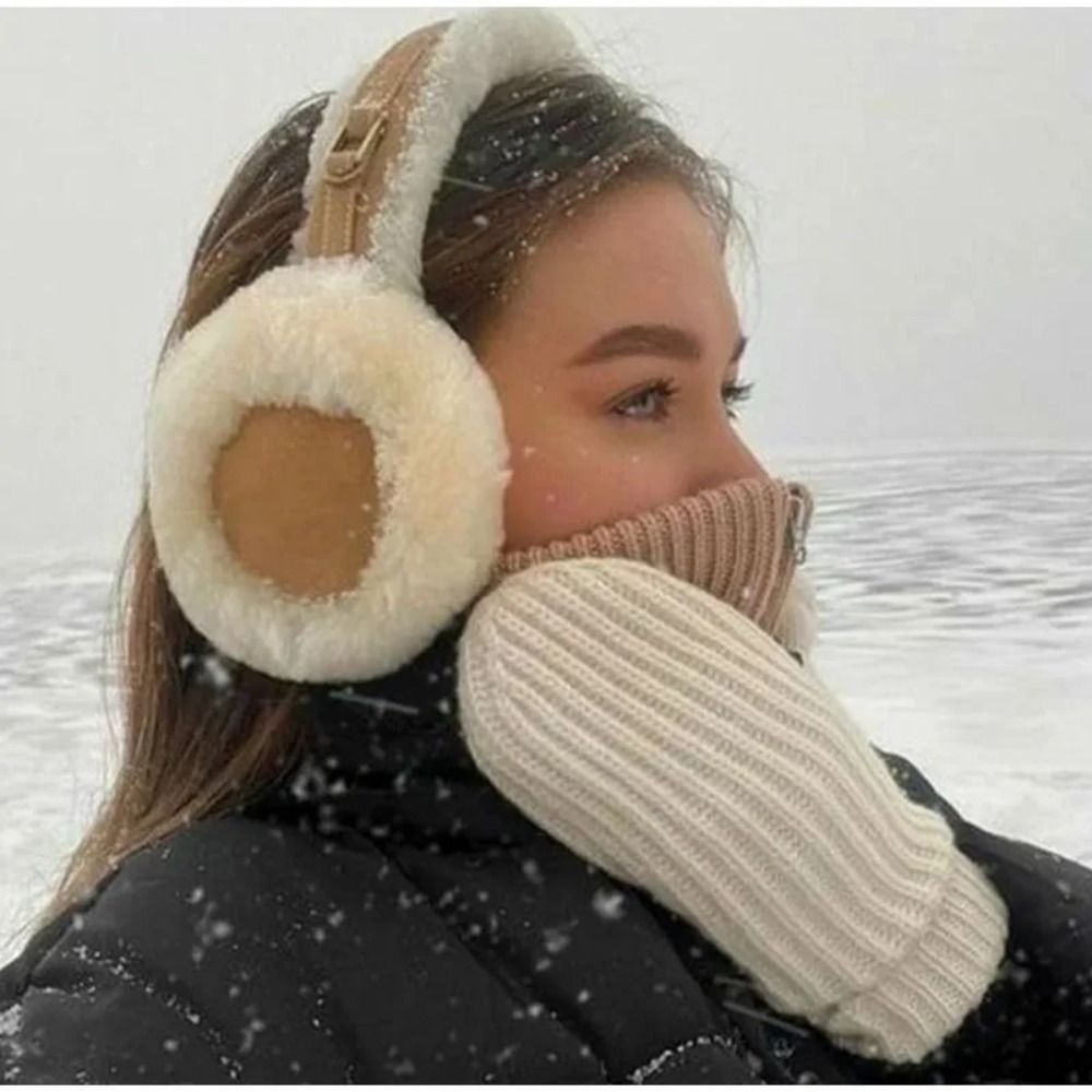 Earmuffs Foldable - 男性と女性のためのぬいぐるみイヤーマフ、折りたたみ式イヤーカバー、暖かいイヤーフラップ、屋外のコールドプロテクション、イヤーマフ、ファッション、冬