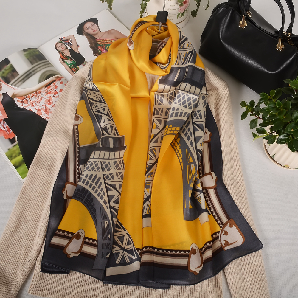 ビシファ |   新しい明るい黄色の 100% 桑シルクショ - Shawl Wrap Winter のレビューと価格
