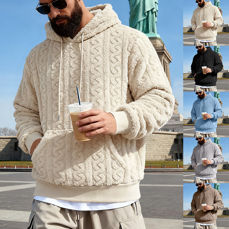 メンズフリースパーカー冬暖かいシェルパ裏地付きフード付きスウ - Sherpa Hoodie Fleece のレビューと価格