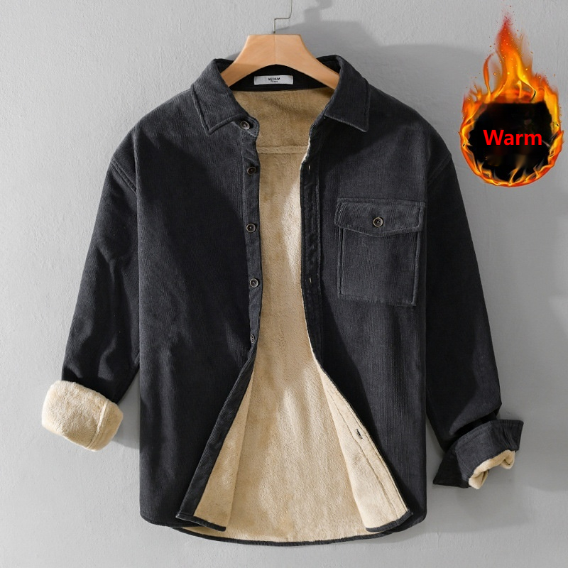 メンズ コーデュロイ シャツジャケット ヘビーウェイト 冬用 - Flannel Shirt Lined のレビューと価格