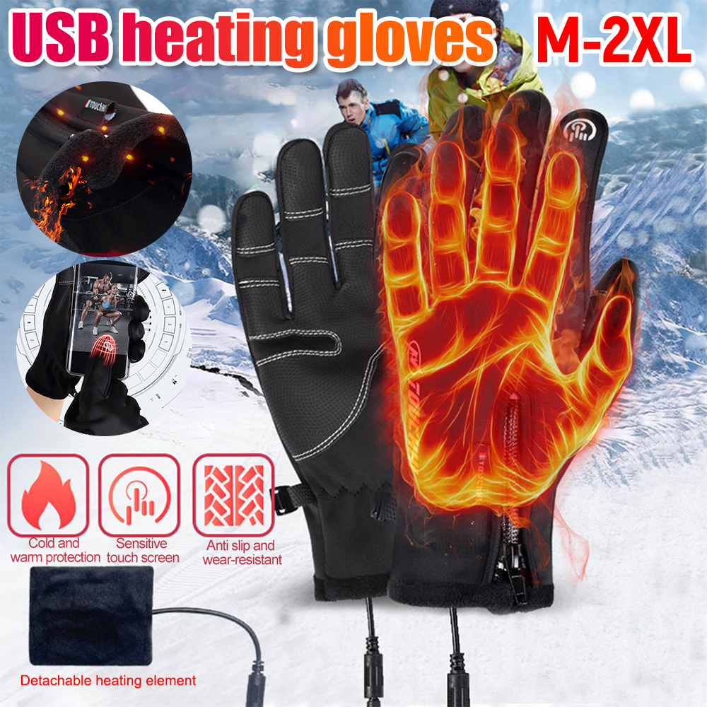 冬用スキー USB 加熱手袋 タッチスクリーン サーマルグロ - Touch Screen Gloves のレビューと価格