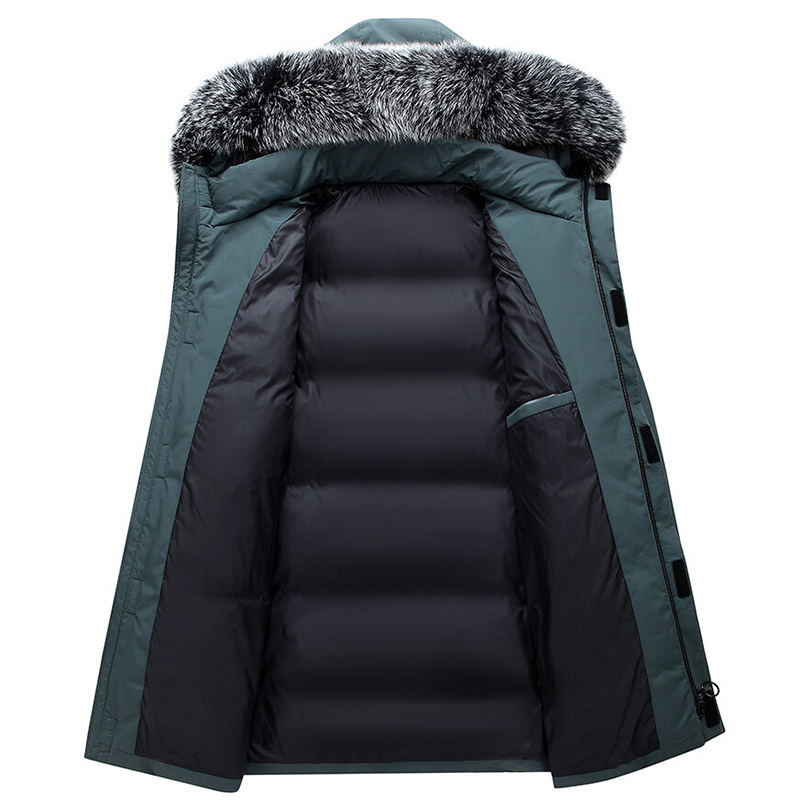 秋冬男性防風ダウンジャケットコートメンズウォームホワイトダッ - Down Jacket Packable のレビューと価格