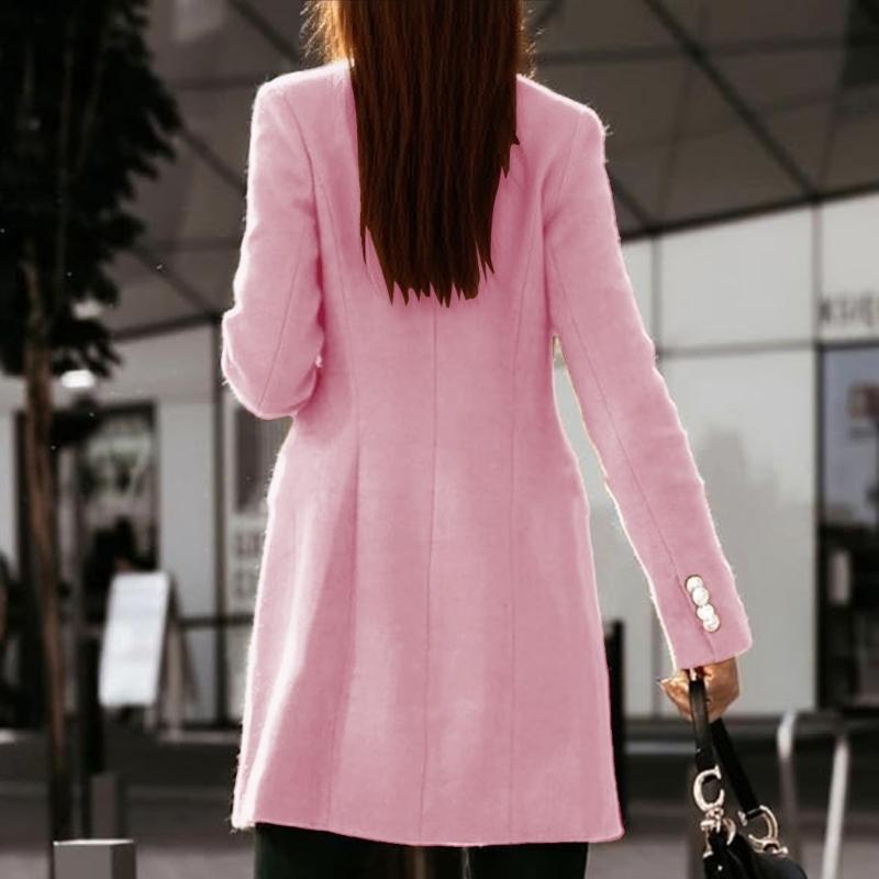 652F レディース秋冬ウールコートダブルブレストミディピー - Wool Coat Peacoat のレビューと価格