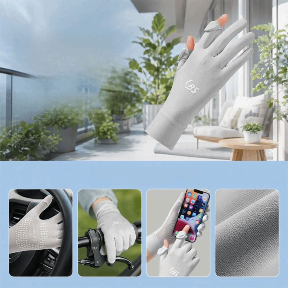 女性用アイスシルク UV 保護手袋ノンスリップタッチスクリー - Touch Screen Gloves のレビューと価格