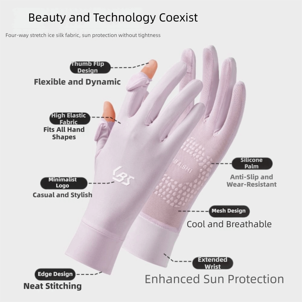 拡張型アイスシルク UV 保護手袋 滑り止めタッチスクリーン - Touch Screen Gloves のレビューと価格