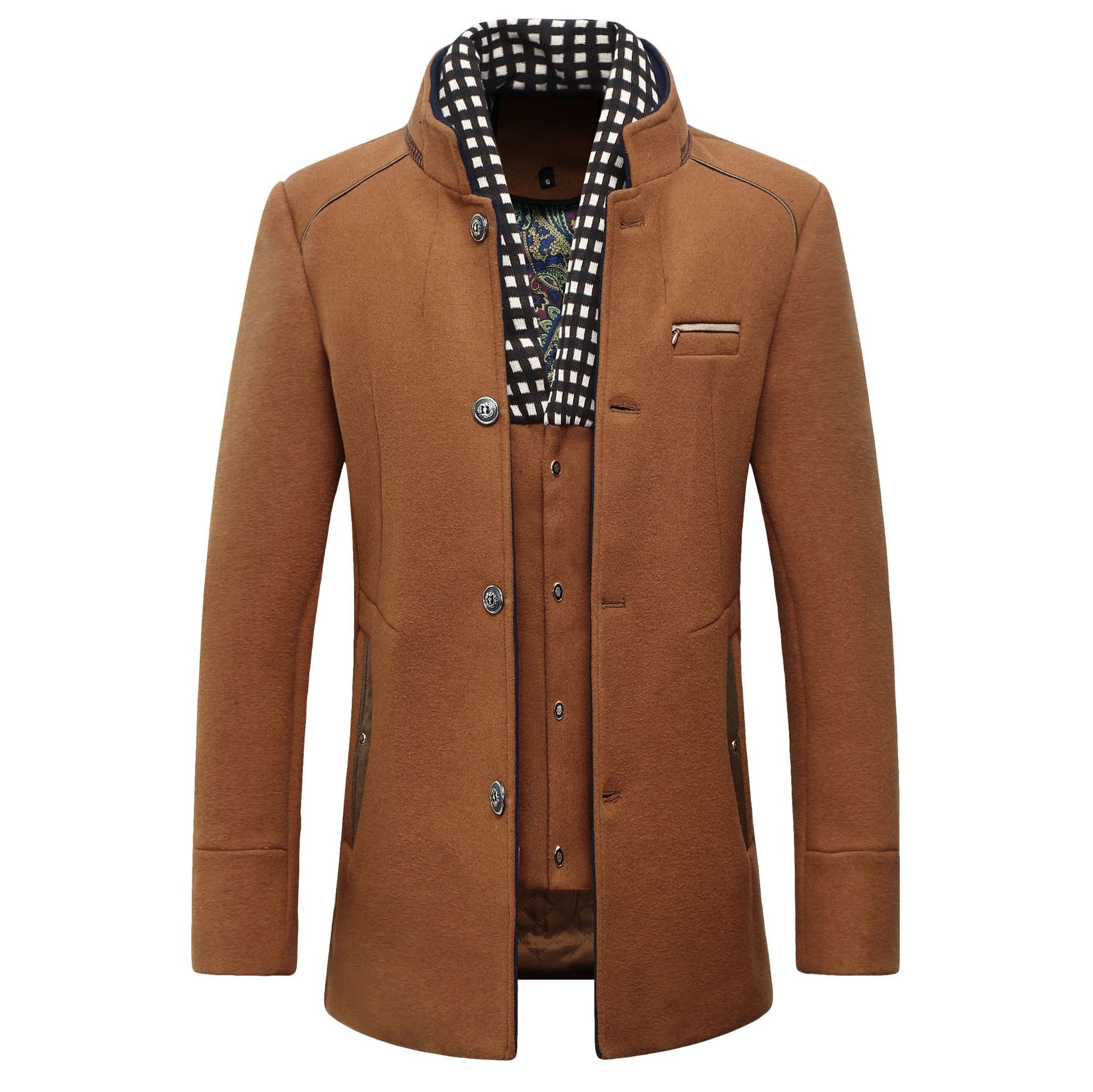 男性用のクラシックなウールのジャケット,ダブルブレスト,ウー - Wool Coat Peacoat のレビューと価格