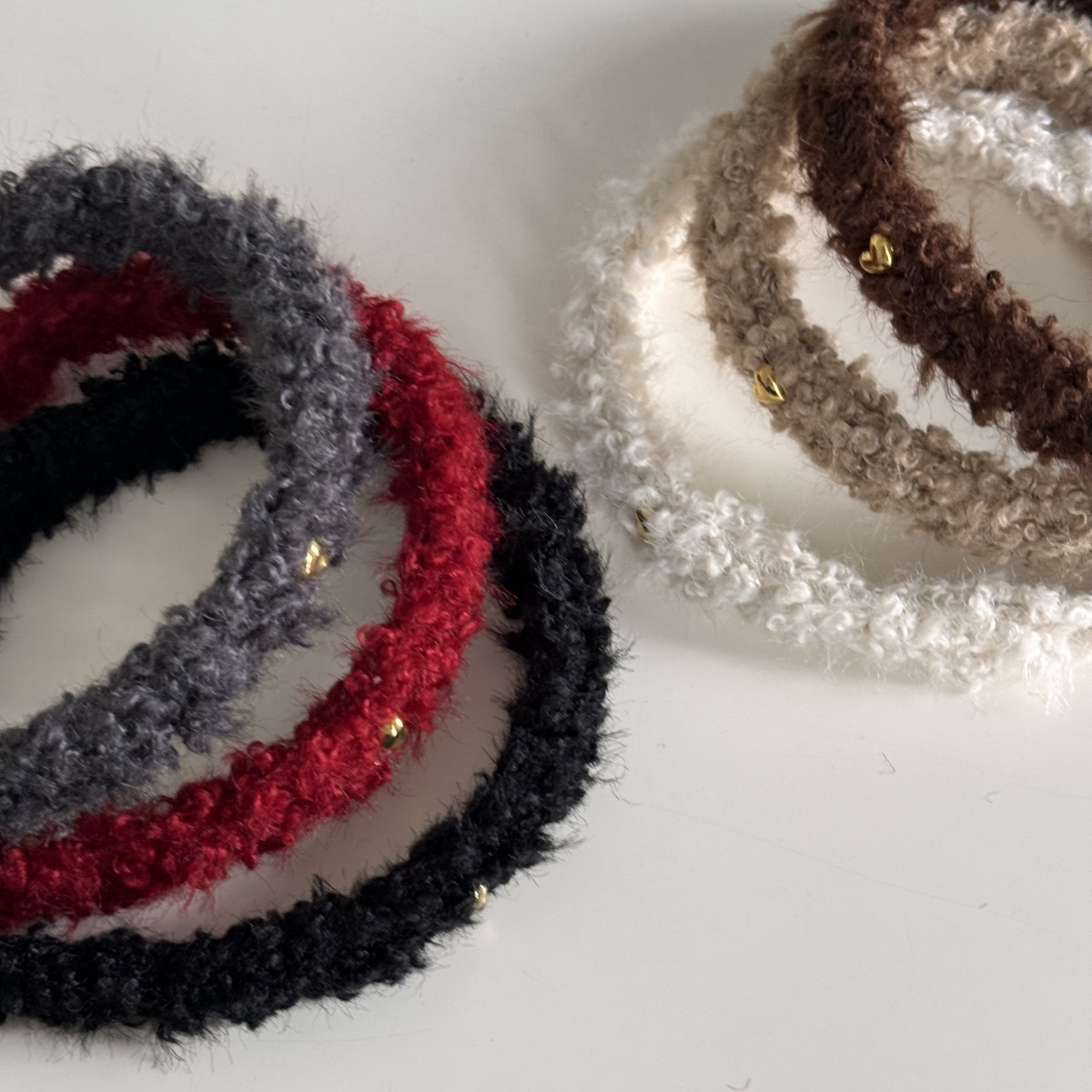 冬用フリースプラッシュヘッドバンド レトロウールニットヘアバ - Winter Headband Fleece のレビューと価格