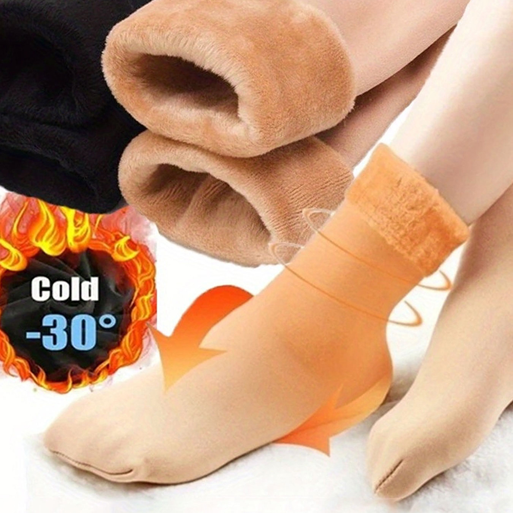 2/4 ペア冬暖かい厚みのフリースショートソックス女性熱カシ - Thermal Sock Wool のレビューと価格