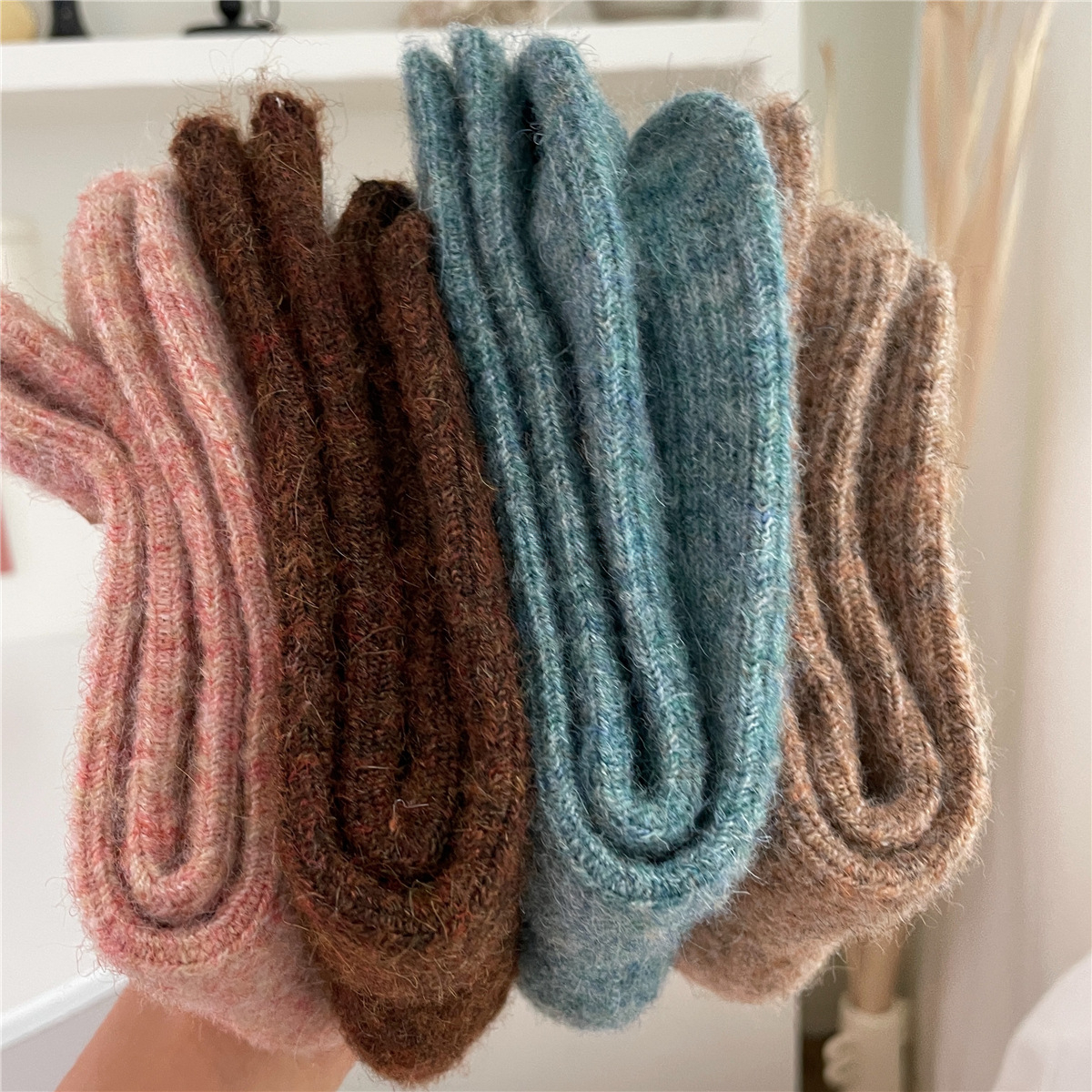 秋冬熱女性靴下 9% ウールカシミヤ厚み暖かいロングソックス - Thermal Sock Wool のレビューと価格