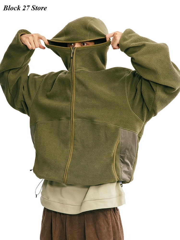 メンズパーカー秋冬綿ジャケットアウトドアスポーツ無地ルーズフ - Sherpa Hoodie Fleece のレビューと価格
