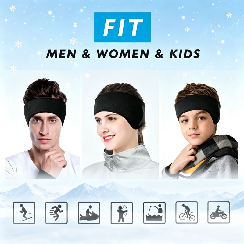 フリースイヤーウォーマーマフ屋外冬用ヘッドバンドイヤーマフ男 - Winter Headband Fleece のレビューと価格