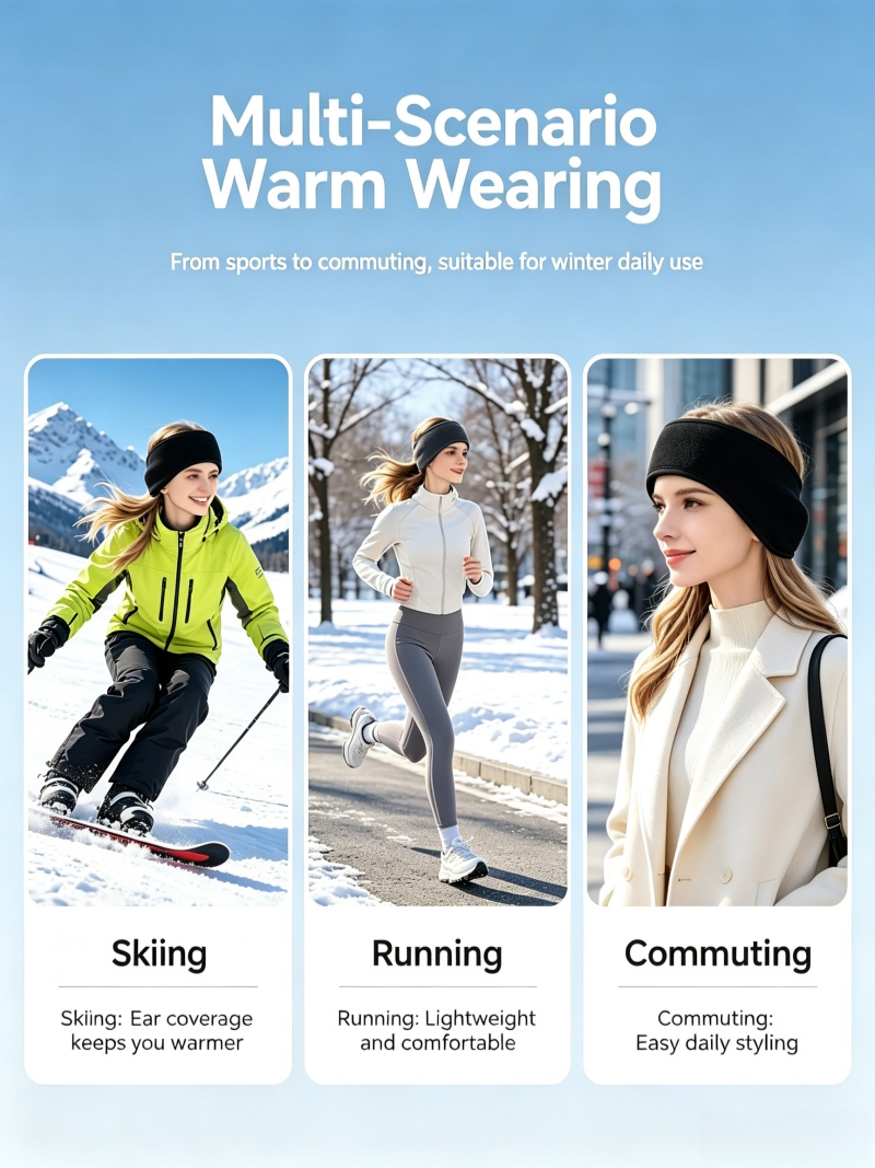 フリースイヤーウォーマーマフ屋外冬用ヘッドバンドイヤーマフ男 - Winter Headband Fleece のレビューと価格