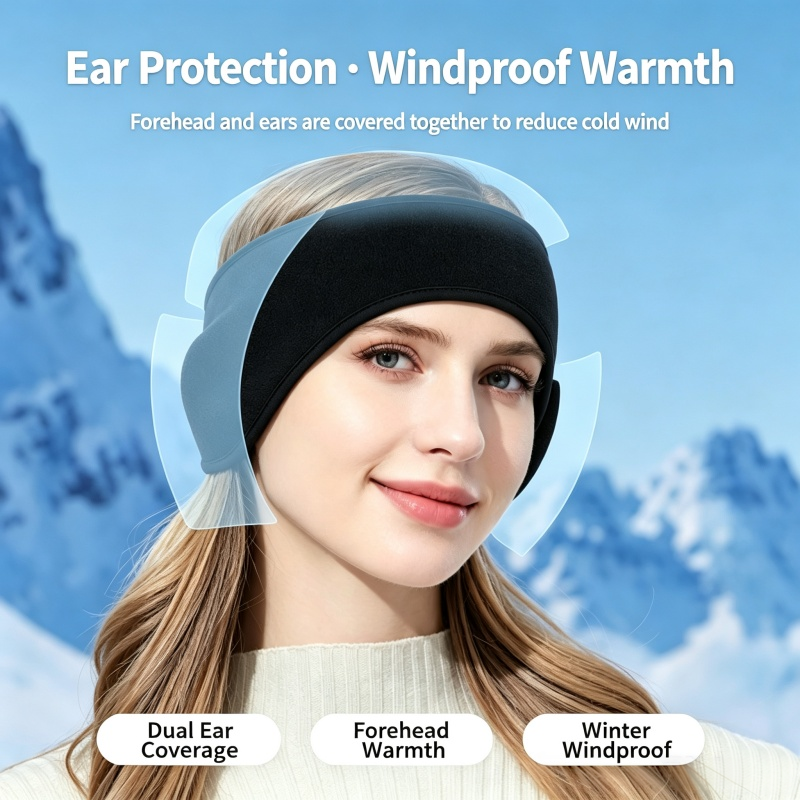 フリースイヤーウォーマーマフ屋外冬用ヘッドバンドイヤーマフ男 - Winter Headband Fleece のレビューと価格