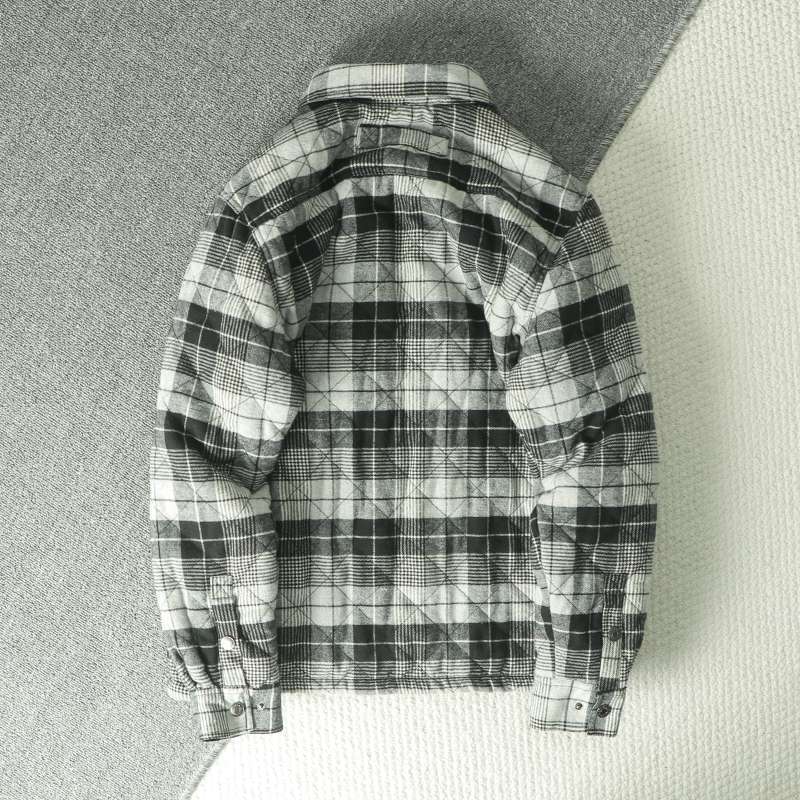 秋冬メンズチェック柄フランネルフリースシャツジャケット、胸ポ - Flannel Shirt Lined のレビューと価格