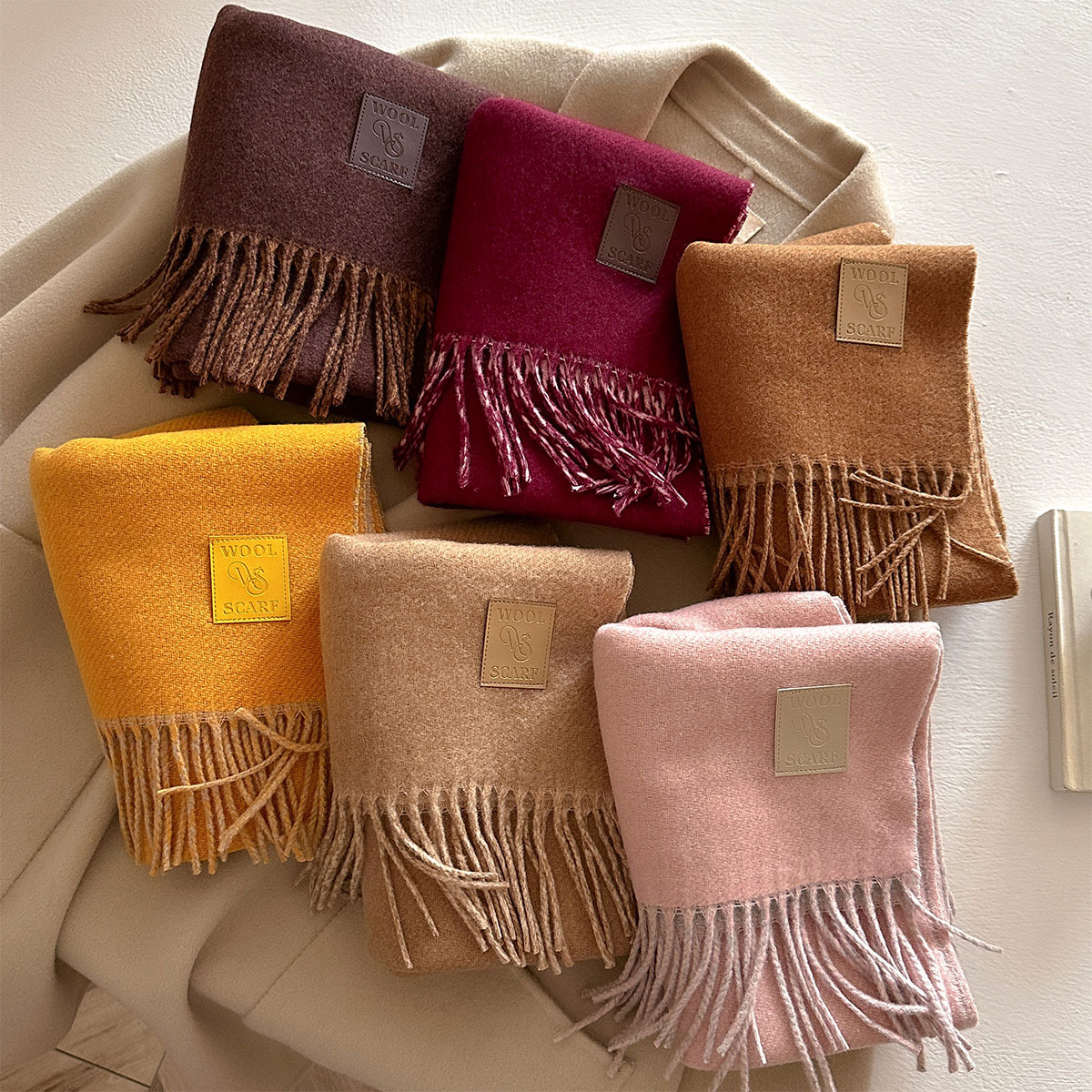 新しいウール冬厚手暖かいスカーフ女性カシミヤショールとラップ - Cashmere Pashmina Wrap のレビューと価格