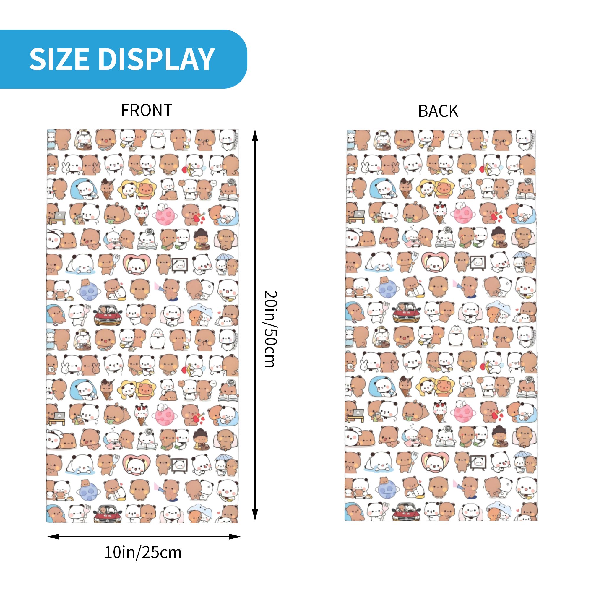 カスタムベア漫画ピーチとゴマブブドゥドゥバンダナネックウォー - Neck Gaiter Fleece のレビューと価格