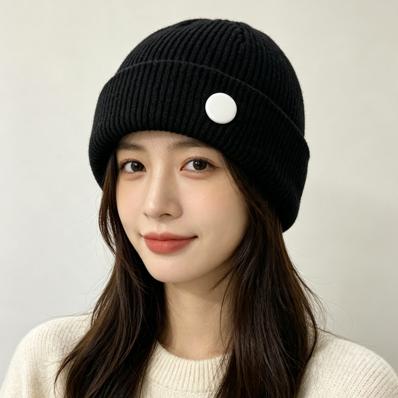 無地のDIY手描きパッチニットビーニー、ユニセックス、シンプ - Knit Beanie Hat Warm のレビューと価格
