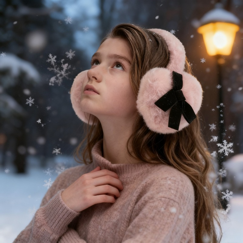 1pc 女性用冬用ソリッドカラーイヤーマフ、屋外用暖かさふわ - Earmuffs Foldable のレビューと価格