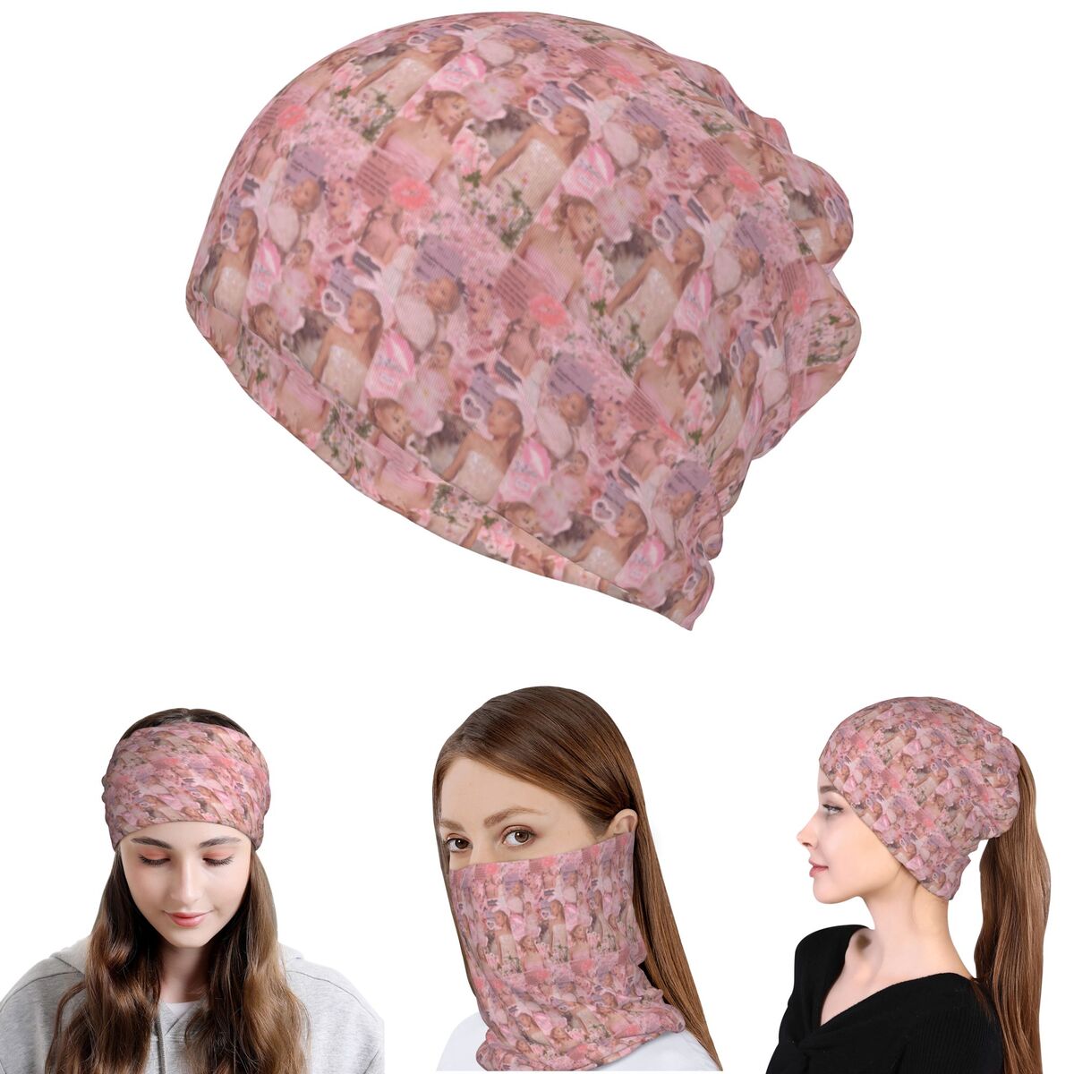 アリアナ・グランデ シンガー バンダナ ネックカバー ラップ - Knit Beanie Hat Warm のレビューと価格