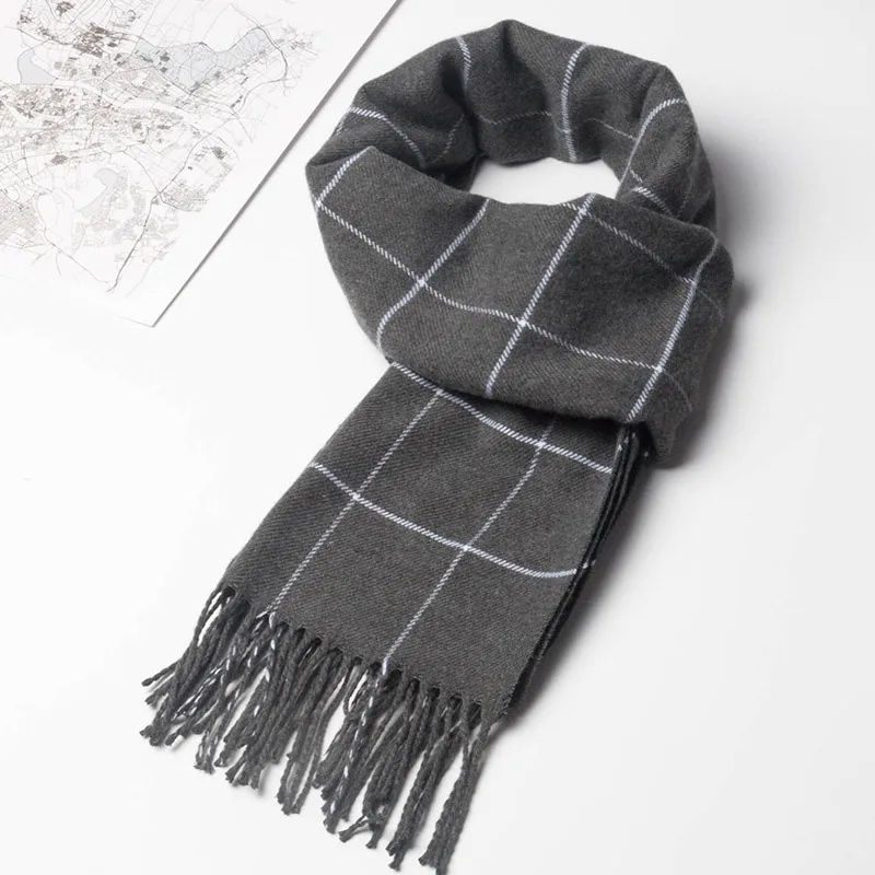 2023 新しい冬の男性スカーフ保温カシミヤスカーフカジュア - Cashmere Pashmina Wrap のレビューと価格