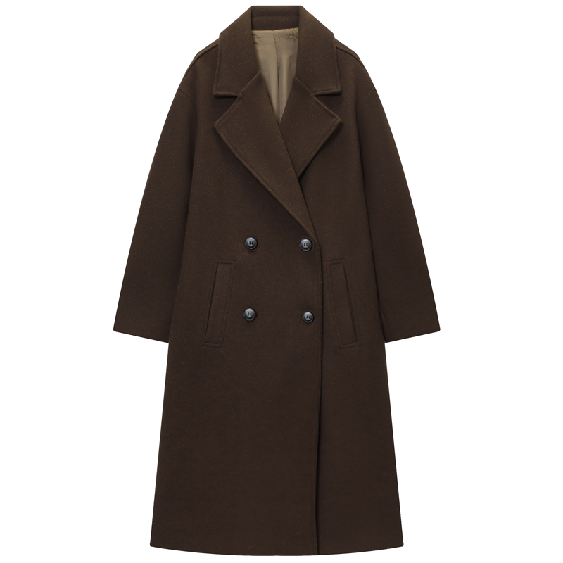 HXAO レディース コート ブラウン ツイード ウール & - Wool Coat Peacoat のレビューと価格